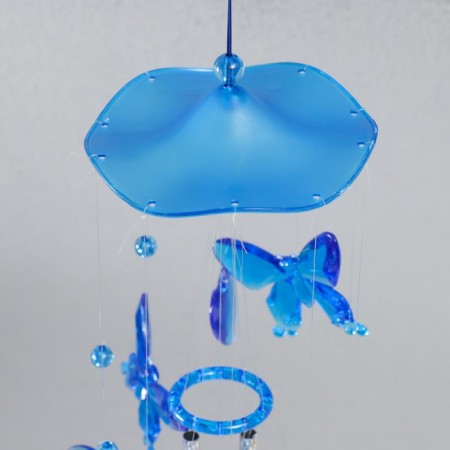 Wind music plastic "Butterflies and heart-mirror" 4 tubes 11 elements 75 cm-1