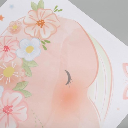 Sticker Plastic Interior color "Kitenka with flowers and jellyfish" 40x60 cm-2