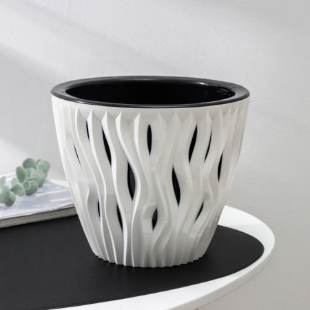 Kashpo for flowers with an insert “inspiration”, 4.5 l, the color is black and white-1