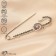 Pin "Classic" ovala with pearls, 7.5 cm, gray color in silver