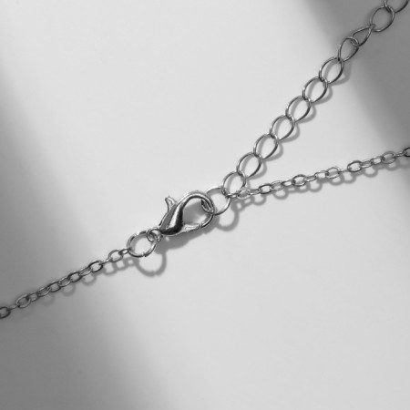 Piece "heart" with a rhinestone, white-yellow color in silver, 42 cm-4