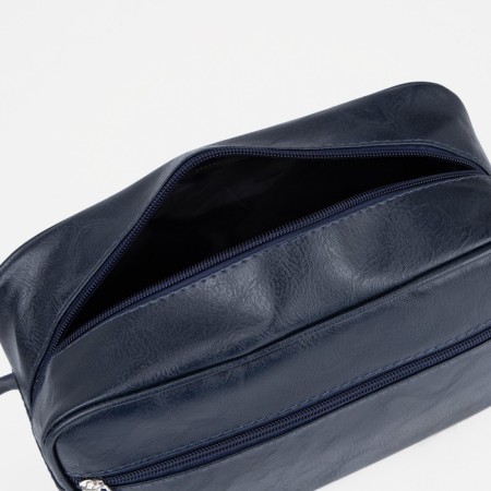 Lightning cosmetic bag, external pocket, blue color-2