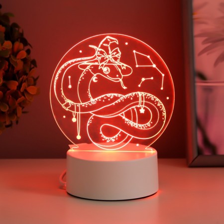 Lamp "Snake in the Hat" Led RGB from the network 13.2x9.5x13.9 cm-4
