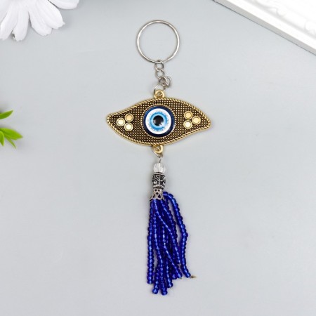Keychain Metal eyes "Eye and bead brush" 9x5.5 cm