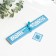 Fan bamboo, textile h = 21 cm bend, with a brush "flowers" in a box, blue