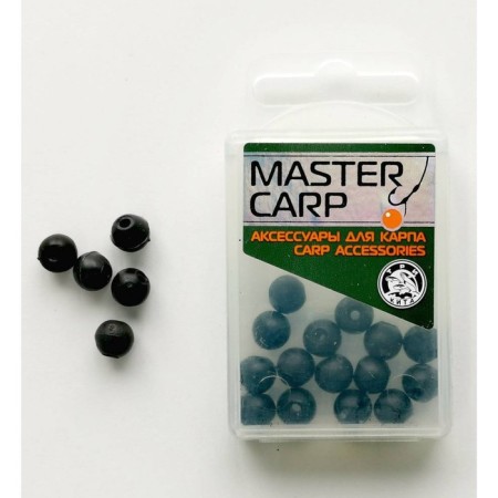 Bead, box, silicone, d = 7 mm, 15 pcs, black color