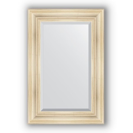 Mirror with fatset in a baguette frame - poisoned silver 99 mm, 59 x 89 cm, evoForm