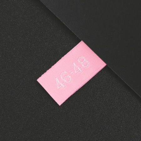Textile strip "46-48", 5 x 1.1 cm, pink color