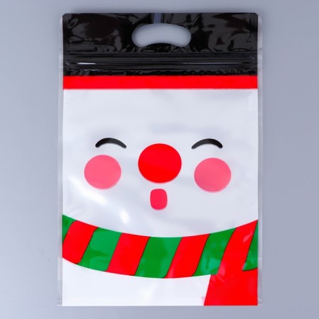 New Year. Gift package, with zip-lock fastener, "snowman", 15x23 ± 1cm.-2