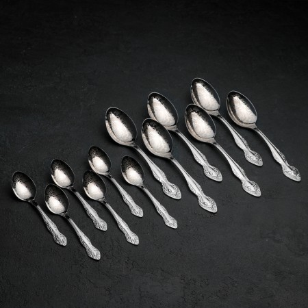 Set of cutlery "Slavyanka", 24 items, decorative box, silver color-4