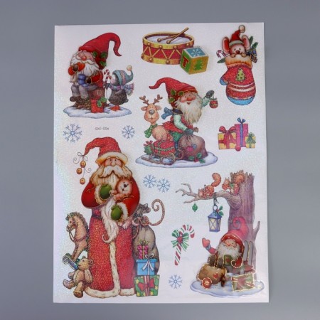 Interior plastic sticker "New Year's toys" 55x35 cm