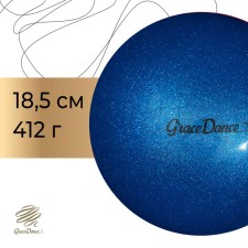 The ball for rhythmic gymnastics Grace Dance, D = 18.5 cm, the color is blue with brilliance