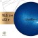The ball for rhythmic gymnastics Grace Dance, D = 18.5 cm, the color is blue with brilliance