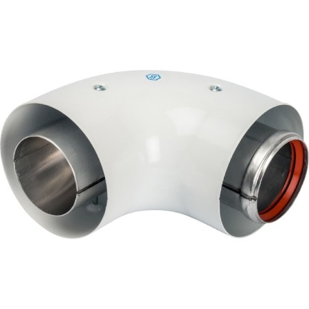 The chimney element coaxial stout SCA-6010-230190, adapter for a corner boiler 90 °, 60/100-1