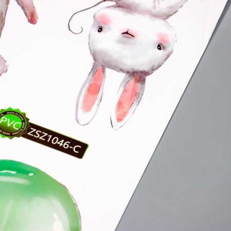 Stick plastic interior color "Bunnies and balloons" 30x90 cm-2