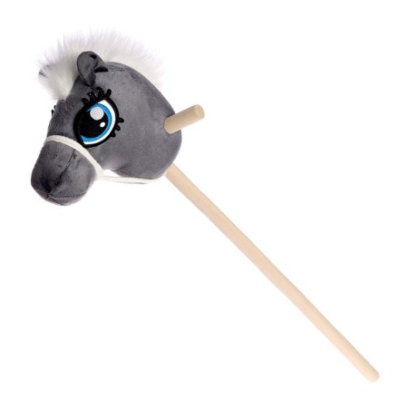 Soft toy "Horse-horseman", on a stick, mix, color gray color-10