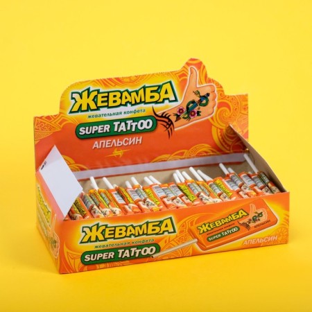 Chewing candy "Zhevamba" Super tatoo orange, 10 g