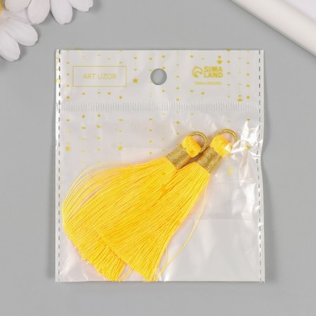 Decor for creativity Textile "Brush. Olivia" yellow set 2 pcs 8x1.2 cm-3