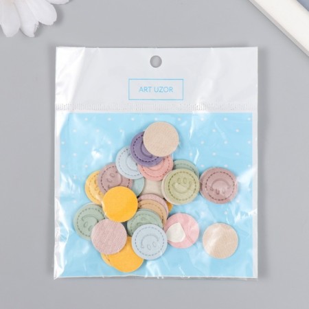 Decor for creativity to the leatherette "Smiles" set of 30 pcs 1.7x1.7 cm-3