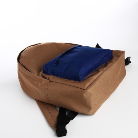 Sports backpack from textiles on lightning, Textura, 20 liters, beige color/blue-3