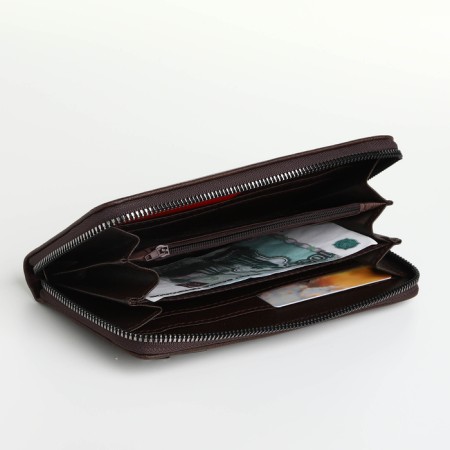 Pearl husband, 19.5*2.5*10 cm, 6 depth + n/pocket, d/maps, d/coins, on lightning, brown-4