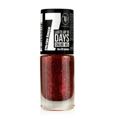 Nail polish TF Color Gel, tone 286 festive red, 8ml
