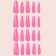 Patching nails, 24 pcs, ballerina shape, pink color
