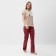 Female home set (T -shirt, trousers), beige/red color, size 48