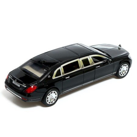 Metal machine "Limousine", 1:24, doors, hood, trunk, black color open-2