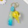A keychain plastic with a carbine, a strap "Yellow" Water with decor1.8x5.3x5.6 cm