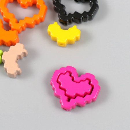 Busina for creativity Plastic "Heart Designer" MIX 2.9x2.5x0.9 cm-1