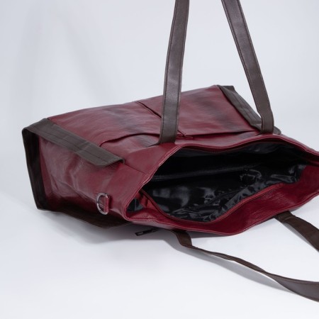 Zipper bag with zipper, burgundy color-6