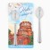 A spoon with engraving on the postcard Novosibirsk, 3 x 14 cm.