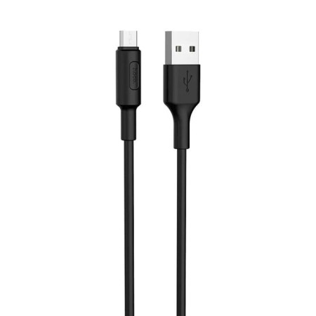 Hoco X25, microUSB - USB, 2 A, 1 m, PVC braid, black-1