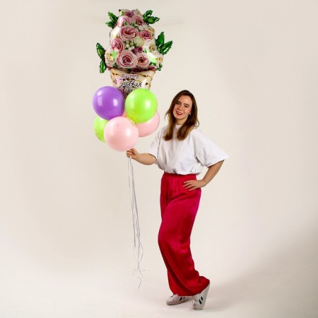 A set of balls “for mom”, latex, foil set 7 pcs.-1