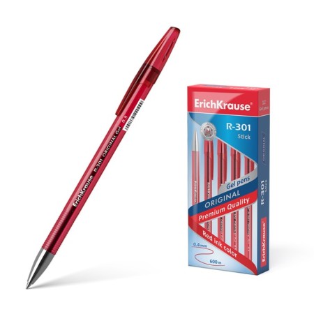 Gel pen Erichkrause R-301 Original Gel, red ink, node 0.5 mm, letter line 600 meters