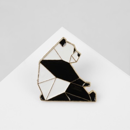 Panda "graphic animals" icon, black and white color in gold-2