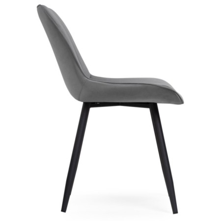 Stool on a metal frame Seda metal/velor, black/dark gray 50.5x57x83 cm-3