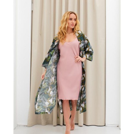 Kit (robe and combination) KAFTAN, 40-42, green/roses-5