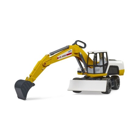 Excavator Bruder, white color with yellow-3