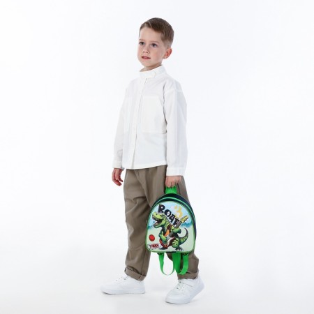 Baby backpack on a zipper, "chosen", green color-5