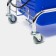 The harvester is simultaneous with vertical and grid, blue bucket 25 liters, chrome frame
