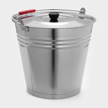 A bucket with a lid 16 l, d = 34 cm, from stainless steel Aisi 201-1