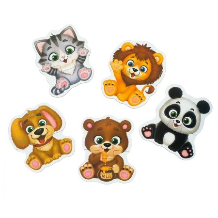 Maxi puzzles "Funny animals", 5 puzzles, 10 parts-1