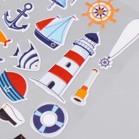 Plastic sticker "Sailor/Cosmonaut" with sparkles mix 14x25 cm-3