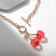 Piece "chain" Vishni branch, red color in gold, 45 cm