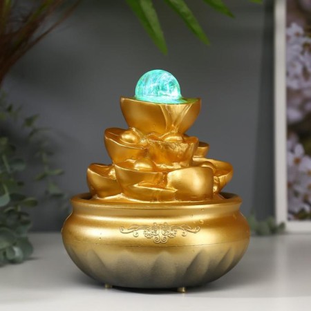 The desktop fountain from the network, the backlight "Mount of gold ingots" 18.5x15x15 cm