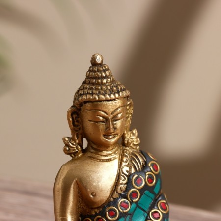 Souvenir "Buddha" Brass, stone 7.5 cm-2