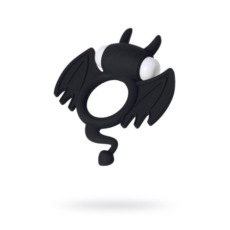 Erective ring on the penis Jos Cocky Devil, silicone, black, 8.5 cm