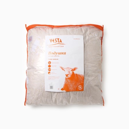 Pillow pillow 50*70, PM/57EK, Merinos wool, gloss-satin fabric, p/e-3